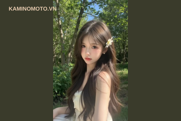 tóc xoăn lơi nhẹ, mái thưa