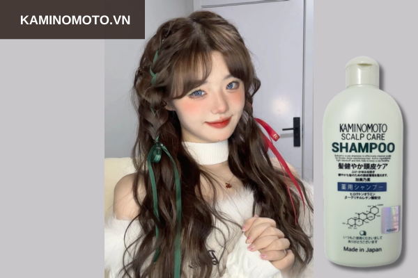 Mái tóc đẹp khi sử dụng dầu gội Kaminomoto Scalp Care