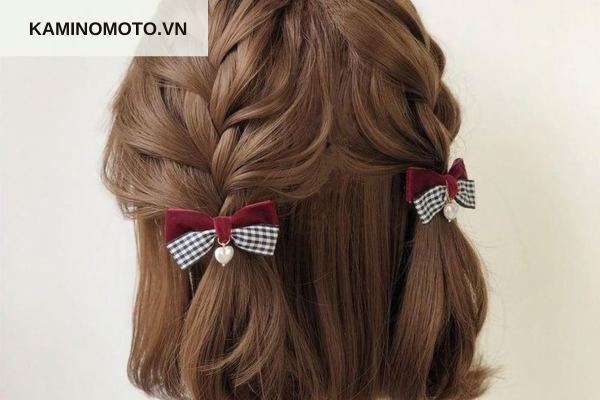 Tóc ngắn tết lọn bên