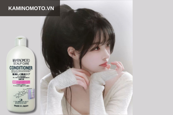 Dưỡng tóc mềm mượt với dầu xả Kaminomoto